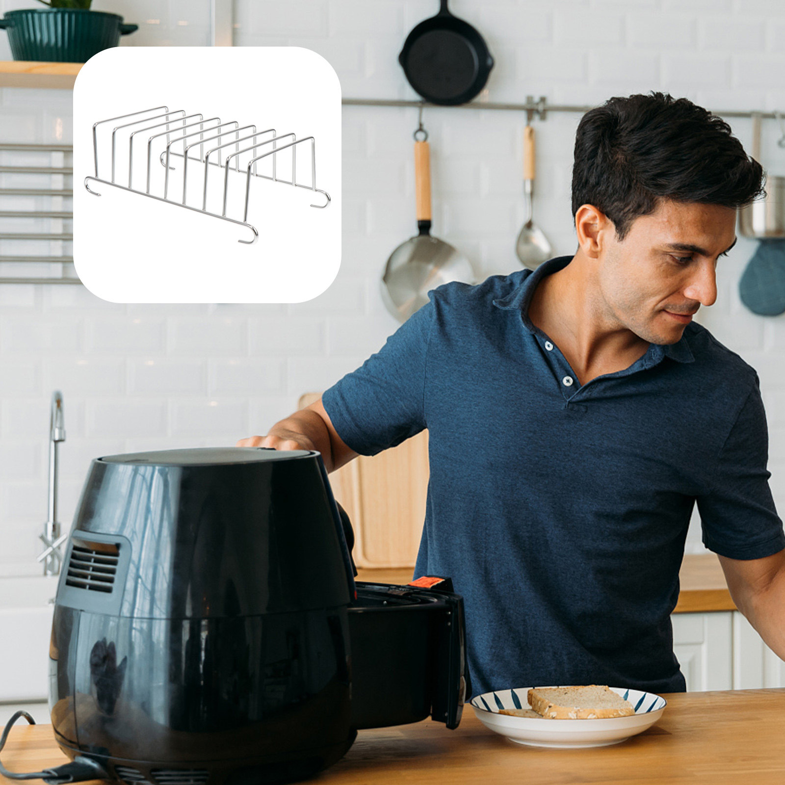 Kitchen Baking Rack - 2Pcs Stainless Steel Air Fryer Racks