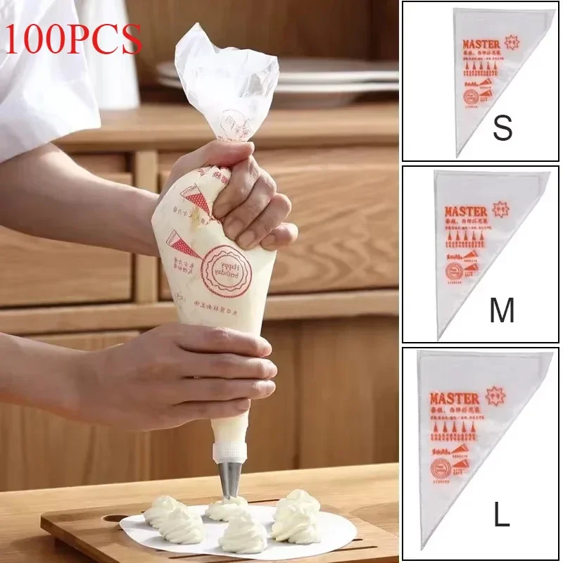 Baking Kitchen Design - 100pcs Disposable Pastry Bags Cake Cream