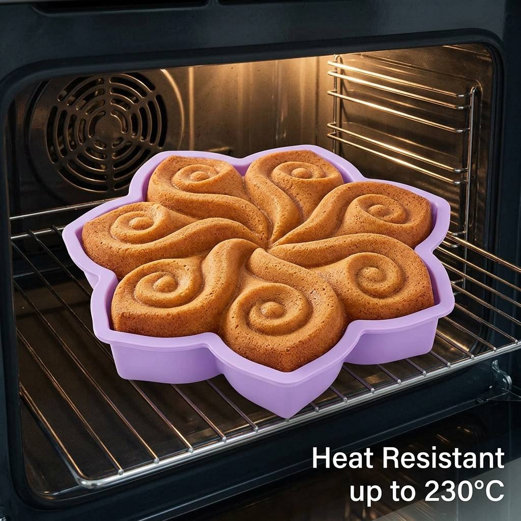Kitchen Baking Ware - Large Flower Silicone Cake Mold Spiral