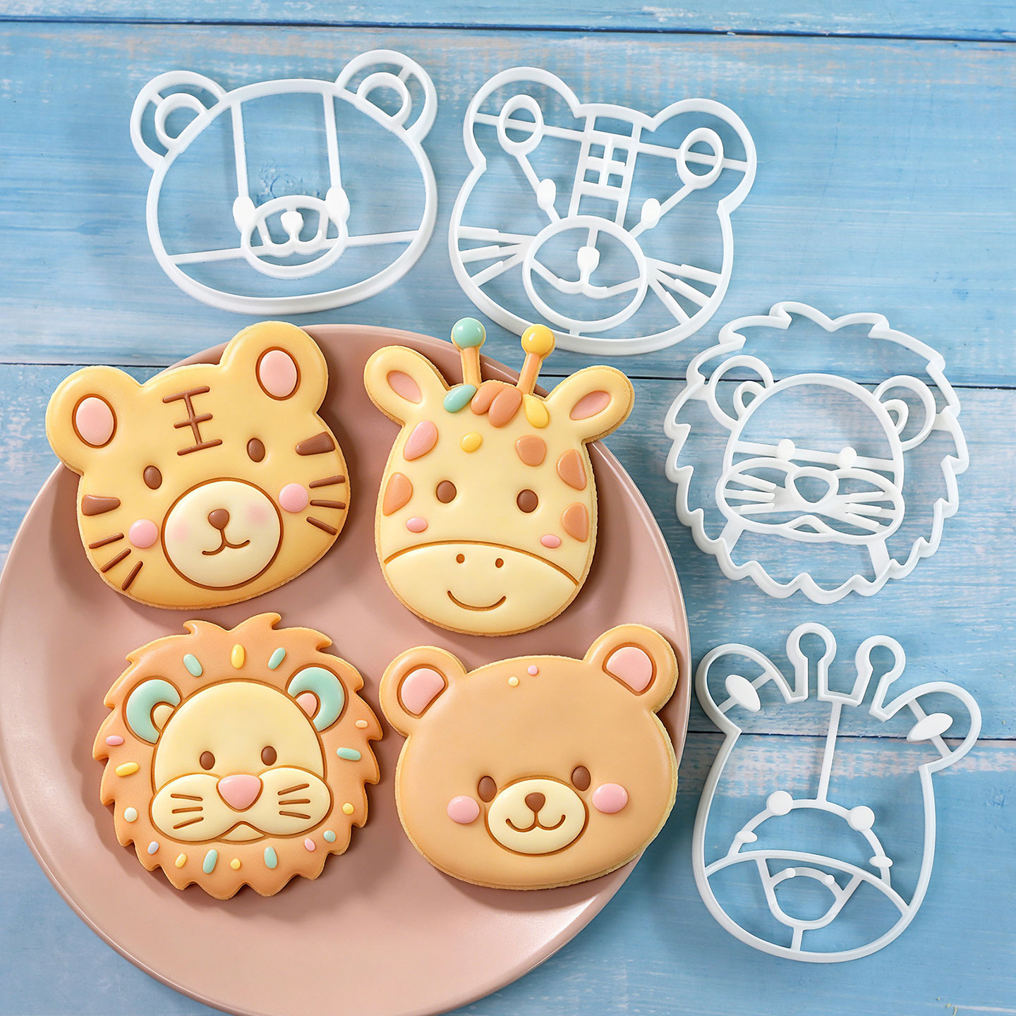 Baking Kitchen Set - 4 Pcs Animal Cookie Cutters Set