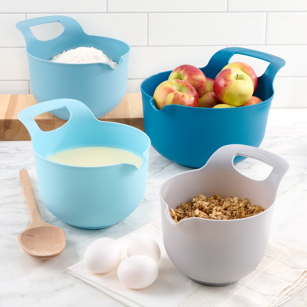 Baking Kitchen Set - Nesting Plastic Mixing Bowls Set of
