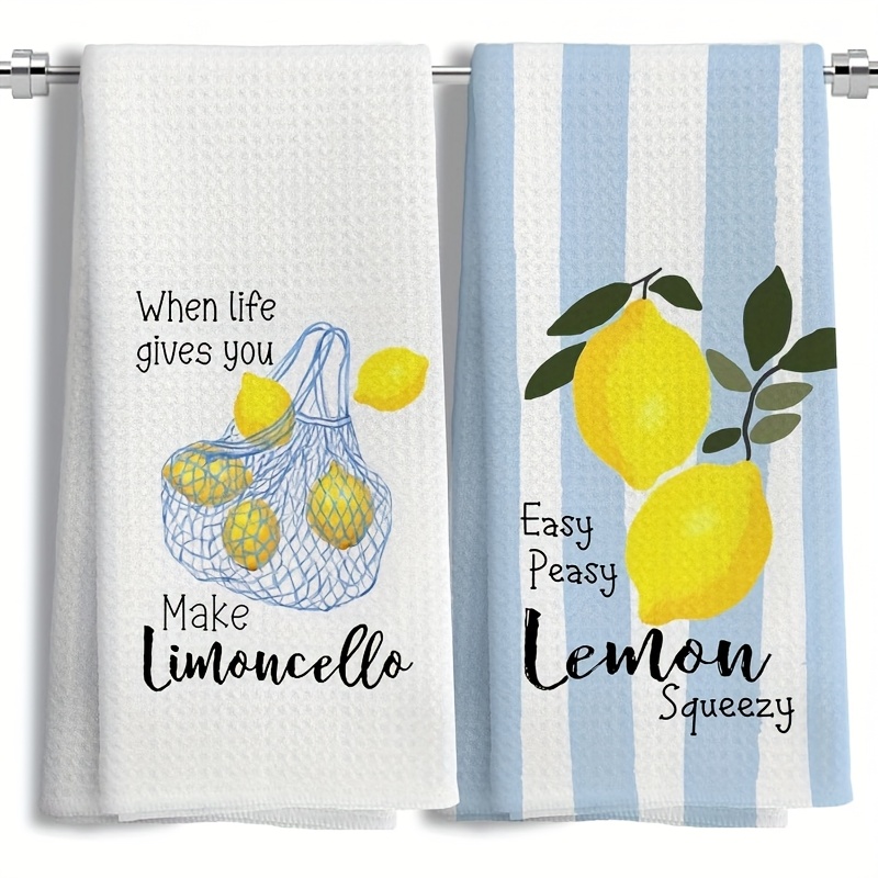 Baking Kitchen Set - 2Pcs, Lemon Mesh Kitchen Towels, 40Cm*60Cm
