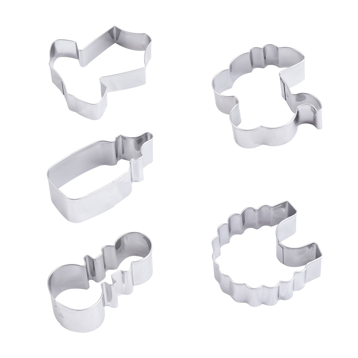 Baking Kitchen Set - 5Pcs Cookie Cutter Set Stainless Steel