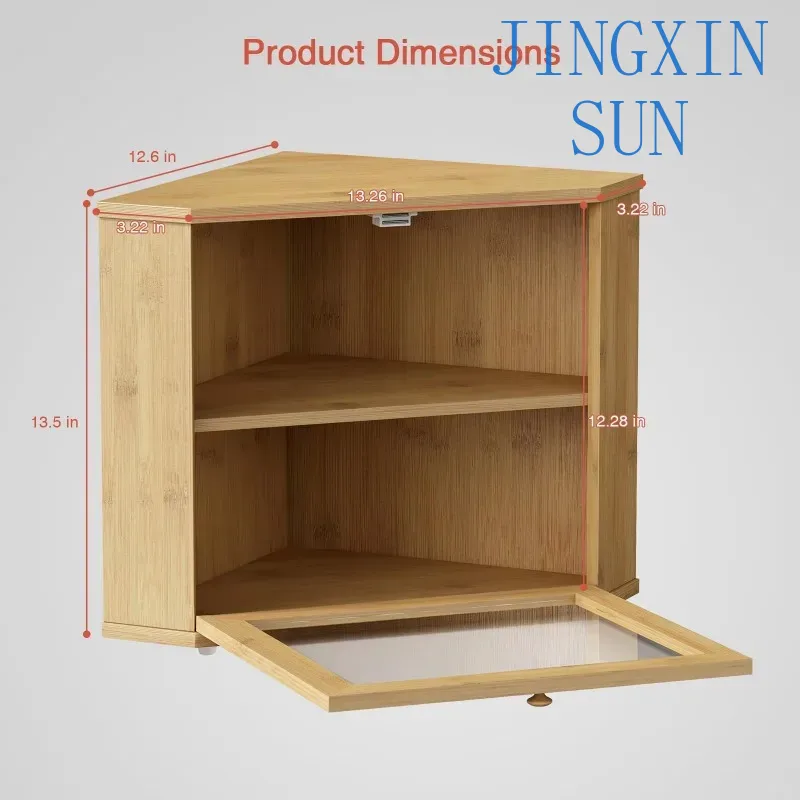 2 Tier Bamboo Corner Bread Box - Kitchen Baking Corner ulasan dan harga