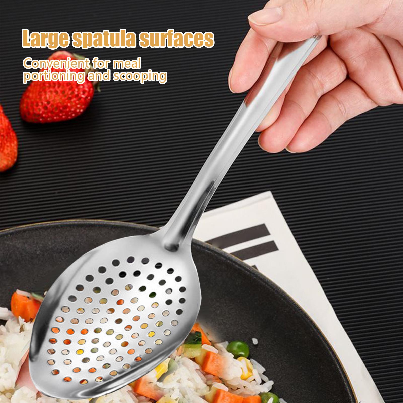 Stainless Steel Slotted Spoon  - Offset Spatula Set ulasan dan harga