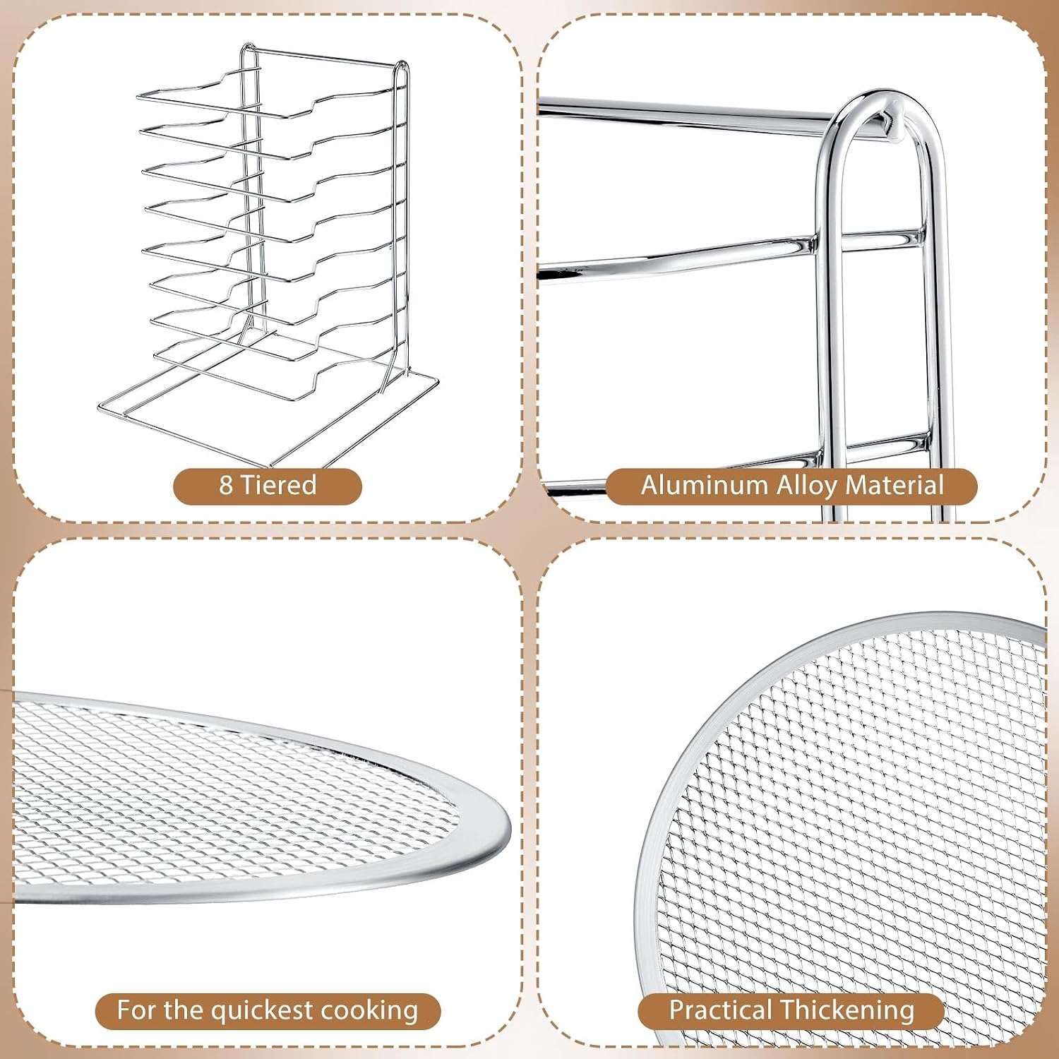 Pizza Rack 8 Tiered Stand With - Kitchen Baking Pan Set ulasan dan harga