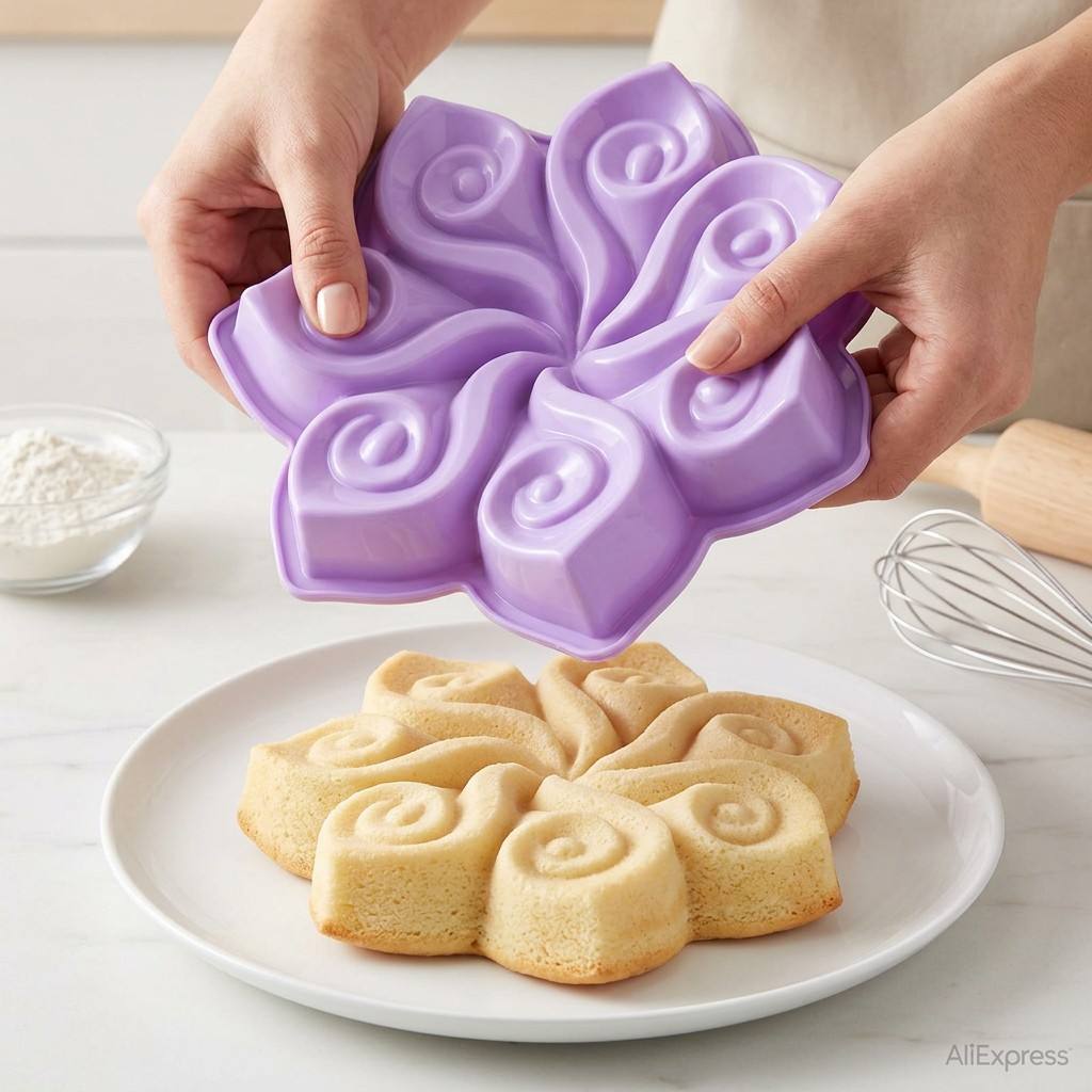 Large Flower Silicone Cake Mol - Kitchen Baking Ware ulasan dan harga