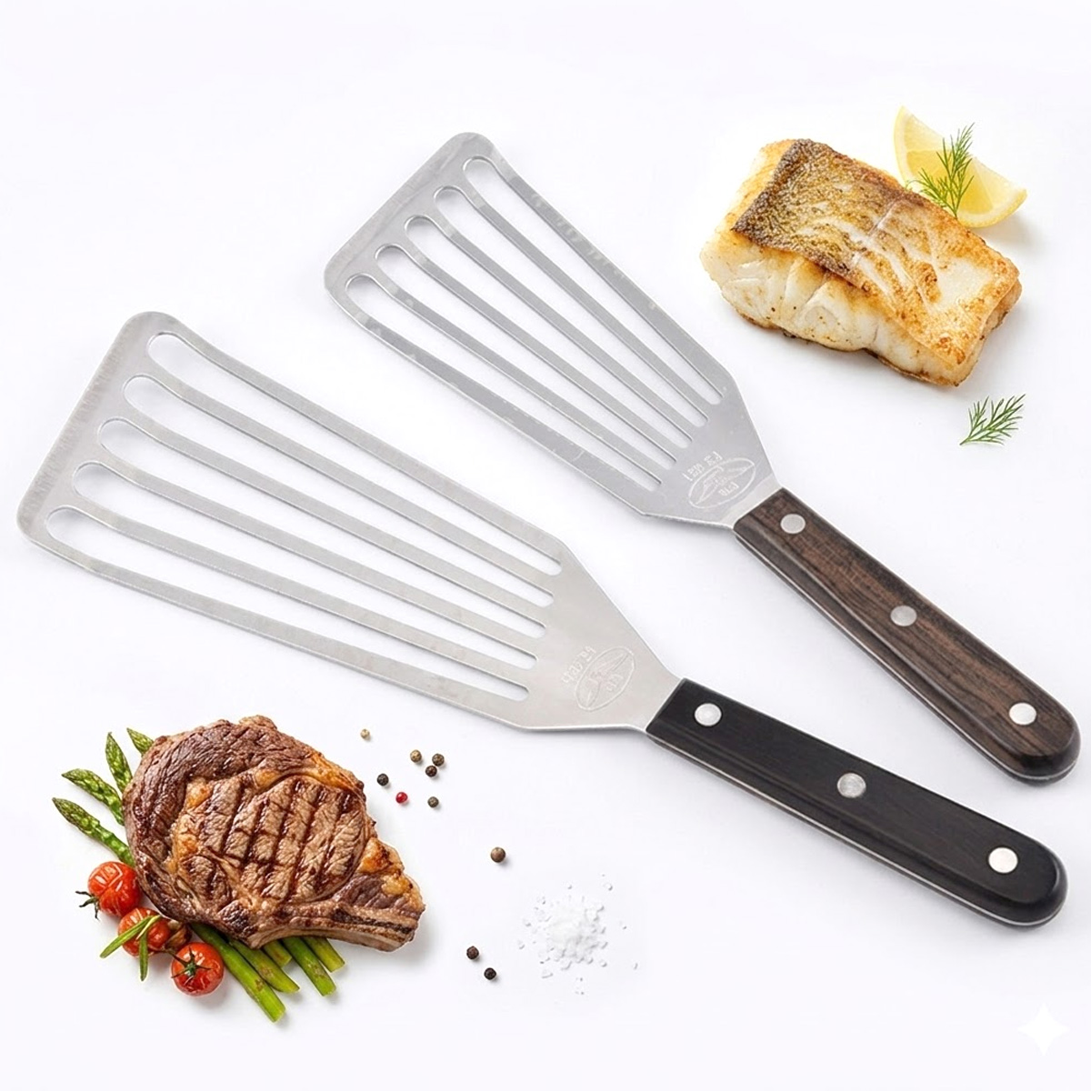 Fish Spatula, Stainless Steel  - Offset Spatula Set ulasan dan harga