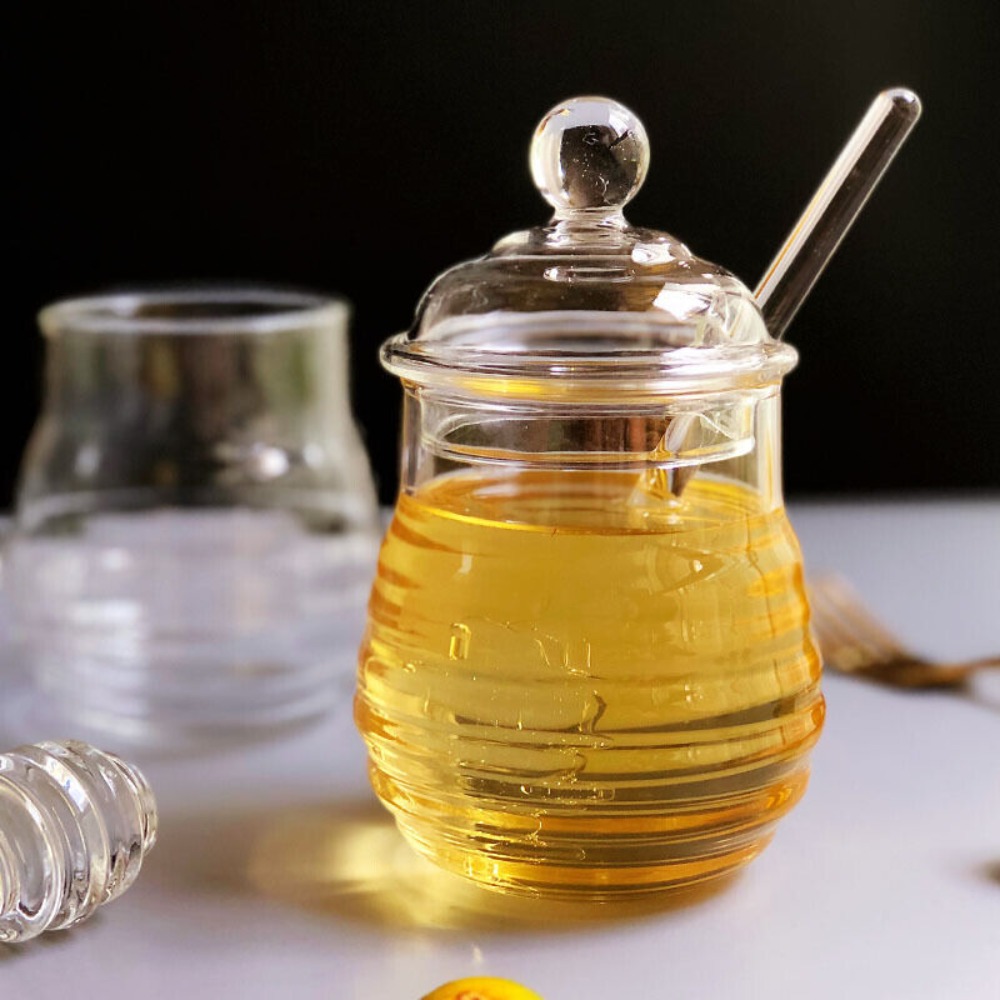 Transparent Honey Pot with Dip - Kitchen Baking Pan Set ulasan dan harga
