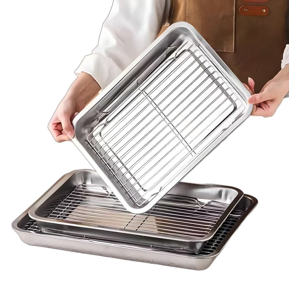 Portable Non-Stick Stainless S - Kitchen Baking Rack ulasan dan harga