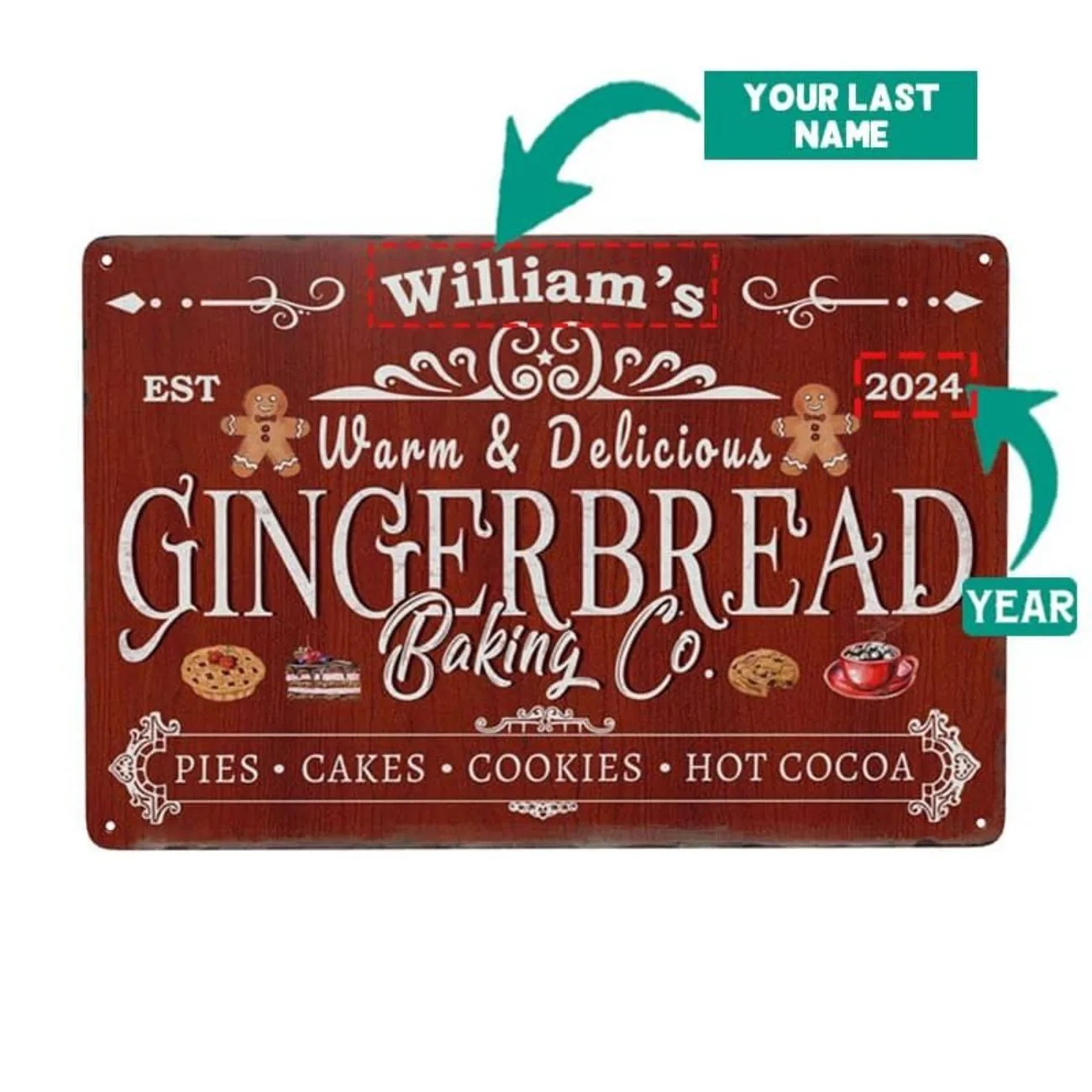 1pc Personalized Gingerbread B - Kitchen Baking Decor ulasan dan harga
