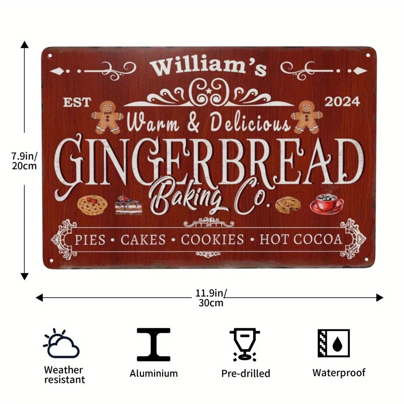 1pc Personalized Gingerbread B - Kitchen Baking Decor ulasan dan harga