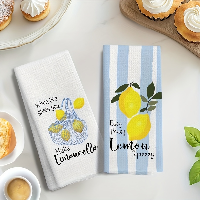 2Pcs, Lemon Mesh Kitchen Towel - Baking Kitchen Set ulasan dan harga