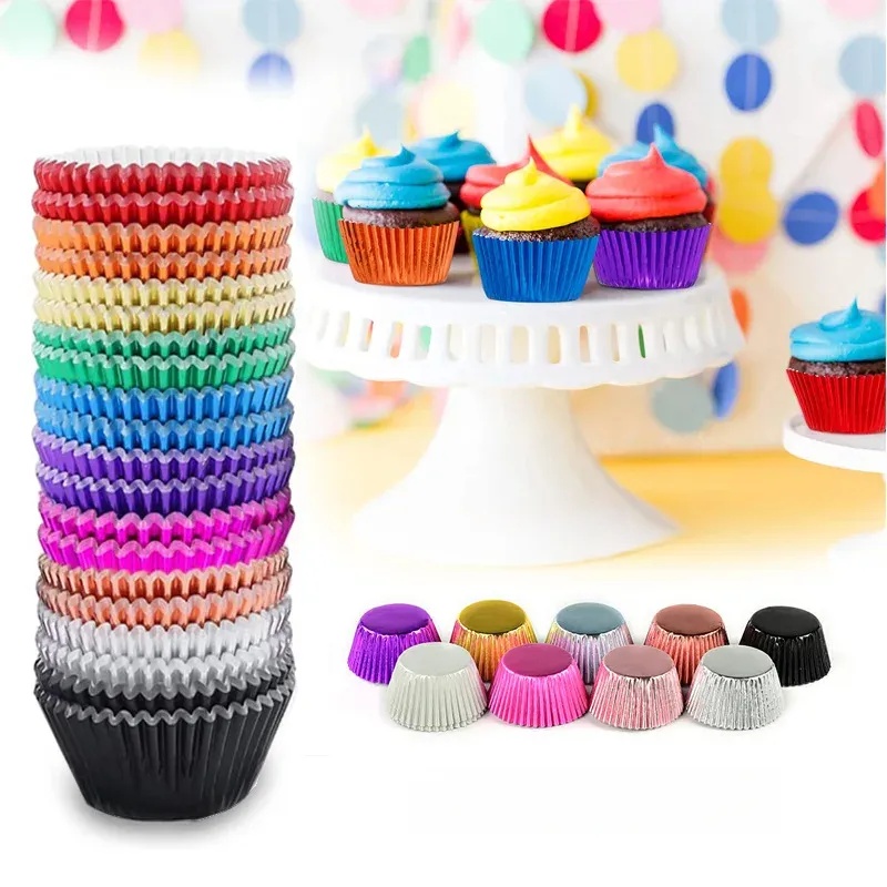100 piece set of gold foil cup - Baking Kitchen Set ulasan dan harga