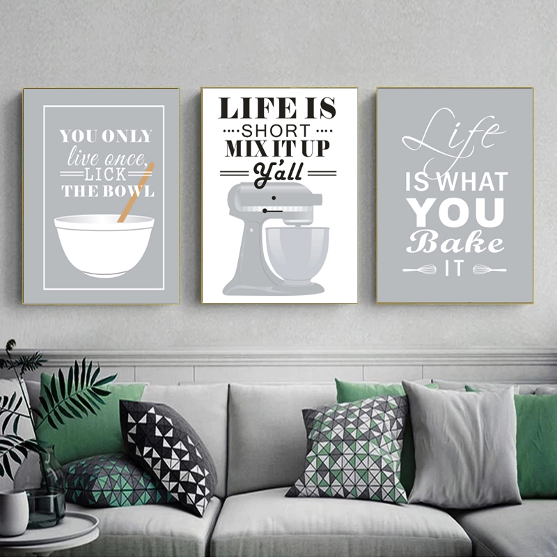 Wall Art Canvas Paintings Nord - Kitchen Baking Quotes ulasan dan harga