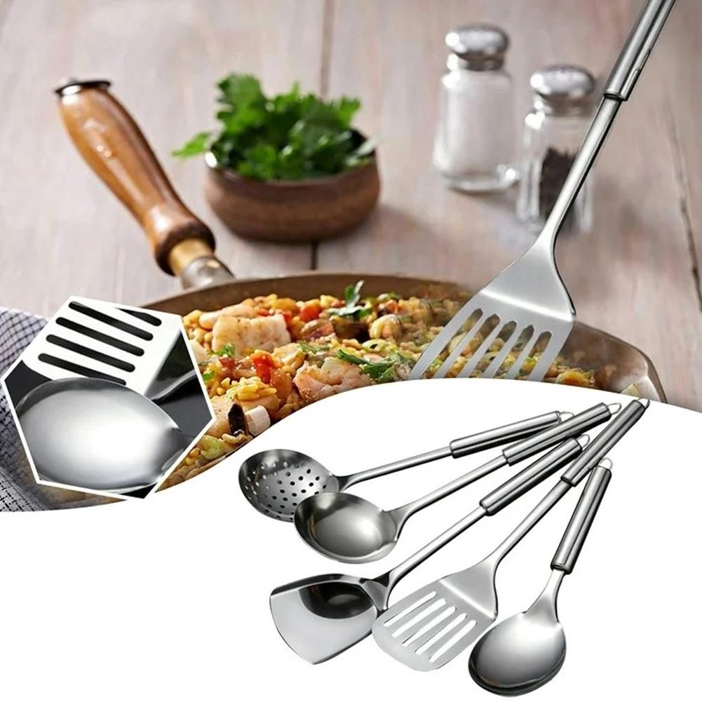 5PCS/SET Stainless Steel Pract - Offset Spatula Set ulasan dan harga
