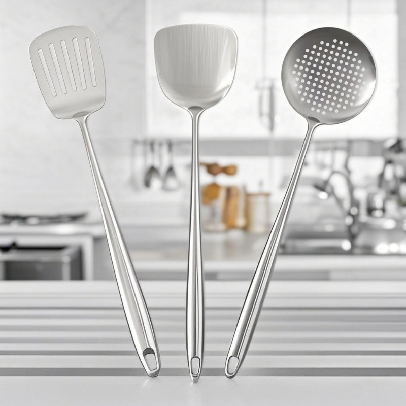 Food Stainless Steel Wok Spatu - Offset Spatula Set ulasan dan harga