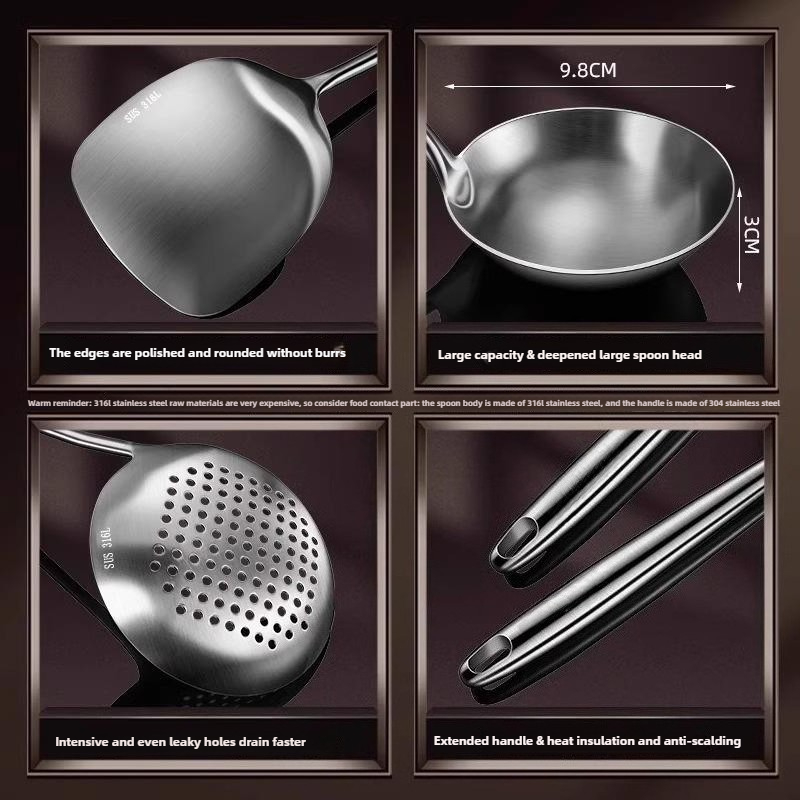 Food Stainless Steel Wok Spatu - Offset Spatula Set ulasan dan harga