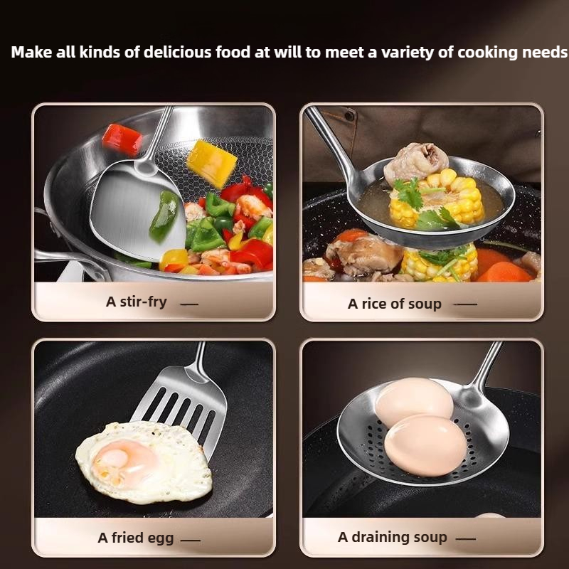 Food Stainless Steel Wok Spatu - Offset Spatula Set ulasan dan harga