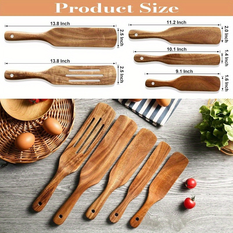 1pc/1 Set Premium Teak Wood Sl - Offset Spatula Set ulasan dan harga