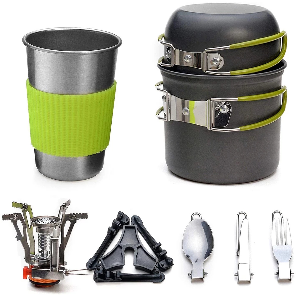 Camping Cookware Kit with Stov - Kitchen Baking Pan Set ulasan dan harga