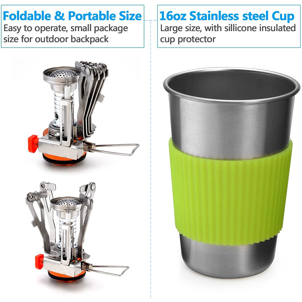 Camping Cookware Kit with Stov - Kitchen Baking Pan Set ulasan dan harga